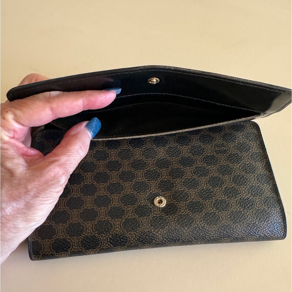 Celine long wallet macadam brown PVC x leather Authentic - Picture 11 of 13